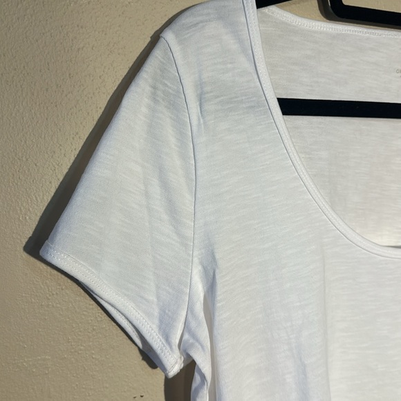 NWT J. Crew white cotton slub scoop neck short sleeved t-shirt size large crop - Picture 3 of 6